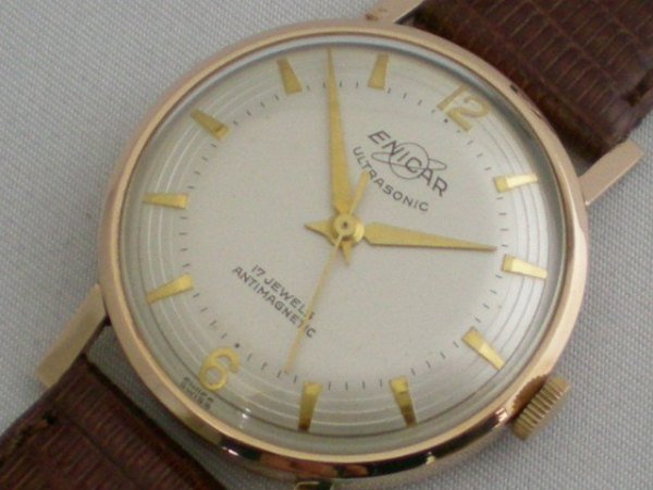 ENICAR ULTRASONIC 21jewels 手巻き HA-4791| エニカ ウルトラソニック 21石 ブラックダイヤル